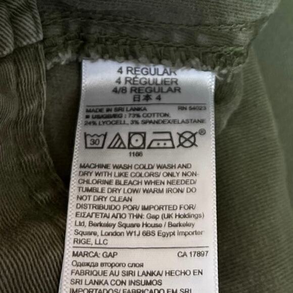 GAP Women's Olive Green Mid Rise Skinny Leg Ankle Boyfriend Jeans Pants Size 4 - Picture 6 of 6
